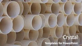  Presentation with pvc - Slide deck consisting of sewer pipes - pvc background and a gray colored foreground