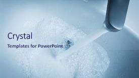  Presentation with pure water - Cool new theme with sewer pipes - stream and drops of pure backdrop and a sky blue colored foreground