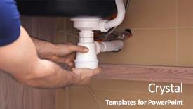  Presentation with sewerage - Amazing theme having sewerage - professional plumber fixing sink closeup backdrop and a coral colored foreground