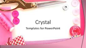  Presentation with sewing - Cool new theme with sewing accessories and fabric close backdrop and a white colored foreground