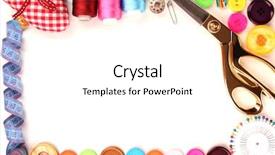  Presentation with sewing - PPT layouts featuring sewing accessories and fabric close background and a white colored foreground