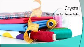  Presentation with sewing - Audience pleasing slide deck consisting of sewing accessories isolated on white backdrop and a white colored foreground