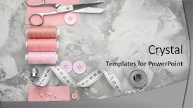  Presentation with sewing - Presentation theme featuring sewing accessories on grey background and a light gray colored foreground