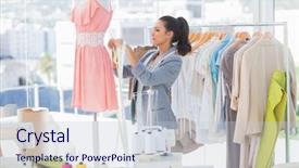  Presentation with studio - Presentation theme with sewing careers - attractive designer working background and a lemonade colored foreground