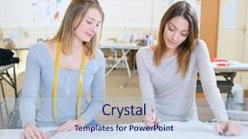  Presentation with design fashion - Slide deck enhanced with sewing careers - fashion design students background and a sky blue colored foreground