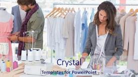  Presentation with bright - Slides having sewing careers - fashion designers working background and a sky blue colored foreground