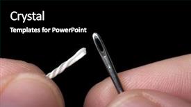 Presentation with sewing needle - Colorful slides enhanced with sewing craft needle textile thread backdrop and a black colored foreground