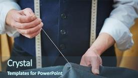  Presentation with sewing - Amazing presentation design having sewing dress backdrop and a ocean colored foreground