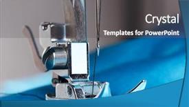  Presentation with sewing machine - Beautiful PPT theme featuring sewing machine and item backdrop and a dark gray colored foreground