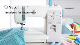  Presentation with threads fabric - Audience pleasing presentation theme consisting of sewing machine fabric and threads backdrop and a white colored foreground