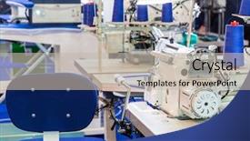  Presentation with sewing machine safety - Colorful theme enhanced with sewing machine nobody clothing sew backdrop and a mint green colored foreground