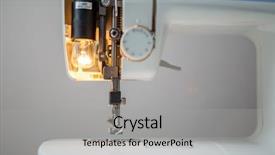  Presentation with sewing machine safety - Theme enhanced with sewing machine on empty background background and a light gray colored foreground