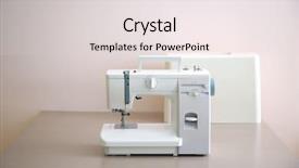  Presentation with sewing machine - PPT layouts featuring sewing machine on table background and a lemonade colored foreground