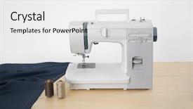  Presentation with sewing machine - Presentation theme enhanced with sewing machine on table background and a white colored foreground