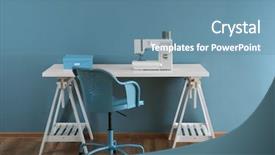  Presentation with tailor made - Cool new presentation with sewing machine on table backdrop and a teal colored foreground