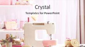  Presentation with sewing - Colorful presentation enhanced with sewing machine on table backdrop and a pink colored foreground