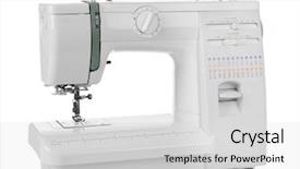  Presentation with sewing machine - Cool new slides with sewing machine on white background backdrop and a light gray colored foreground