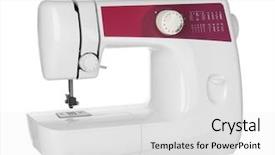  Presentation with sewing machine - Colorful slides enhanced with sewing machine on white background backdrop and a white colored foreground