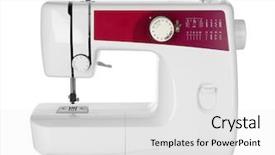  Presentation with sewing machine safety - Colorful theme enhanced with sewing machine on white background backdrop and a white colored foreground