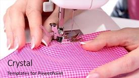  Presentation with stitch - Cool new PPT theme with sewing machine red fabric backdrop and a  colored foreground