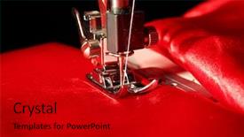  Presentation with sewing machine - Presentation featuring his granddaughter in a wheelbarrow background and a yellow colored foreground