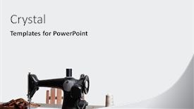  Presentation with sewing machine - Colorful PPT theme enhanced with sewing-machine-with-threads-over backdrop and a white colored foreground