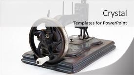  Presentation with sewing machine - PPT theme with sewing machine background and a white colored foreground