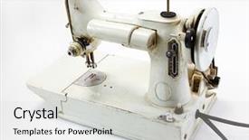  Presentation with sewing machine safety - Colorful slides enhanced with sewing machine backdrop and a light gray colored foreground