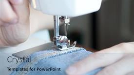  Presentation with sewing machine - PPT layouts consisting of sewing machine background and a light blue colored foreground
