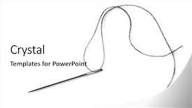  Presentation with sewing needle - Beautiful presentation design featuring sewing needle with black thread backdrop and a white colored foreground