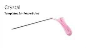  Presentation with sewing needle - Slide set enhanced with sewing-thread-and-needle-isolated background and a white colored foreground