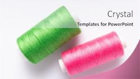  Presentation with thread - Slide deck with sewing-thread-on-spool background and a sky blue colored foreground