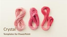  Presentation with sewing - PPT theme consisting of sewing threads in pink tone background and a sky blue colored foreground