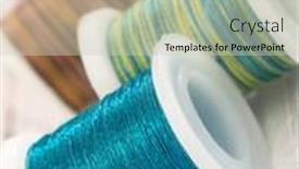  Presentation with sewing - Theme having sewing-threads background and a soft green colored foreground