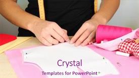  Presentation with design fashion - Colorful slide set enhanced with sewing tools - fashion design close up backdrop and a pink colored foreground