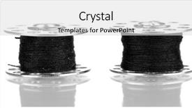  Presentation with sewing tools - Audience pleasing presentation theme consisting of sewing tools - metal spools of thread isolated backdrop and a light gray colored foreground
