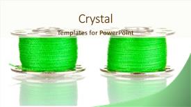  Presentation with sewing tools - Slides with sewing tools - metal spools of thread isolated background and a cream colored foreground