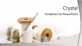  Presentation with sewing tools - Presentation design consisting of sewing tools - real old reels spools background and a white colored foreground