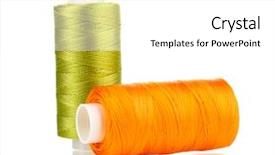  Presentation with sewing tools - Colorful slide set enhanced with sewing tools - two bobbin thread isolated backdrop and a white colored foreground