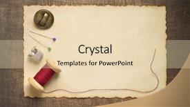  Presentation with sewing - Presentation theme with sewing tools and accessories background and a lemonade colored foreground