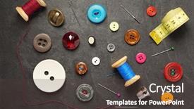  Presentation with sewing tools - Audience pleasing PPT layouts consisting of sewing tools and accessories backdrop and a dark gray colored foreground