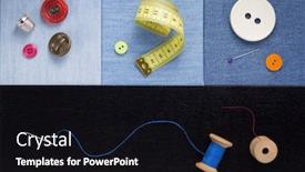  Presentation with sewing tools - PPT layouts with sewing-tools-and-accessories background and a black colored foreground