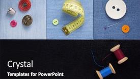  Presentation with sewing tools - Slide set having sewing-tools-and-accessories background and a black colored foreground