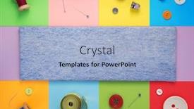  Presentation with sewing tools - Beautiful slide deck featuring sewing-tools-and-accessories backdrop and a light blue colored foreground