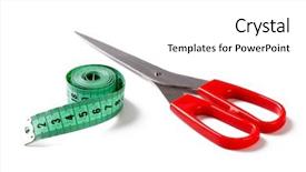  Presentation with sewing tools - Beautiful theme featuring sewing tools on white background backdrop and a white colored foreground