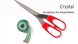  Presentation with sewing tools - Amazing slide deck having sewing tools on white background backdrop and a white colored foreground