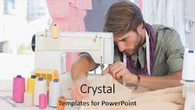  Presentation with sewing machine - Audience pleasing PPT layouts consisting of sewing with a sewing machine backdrop and a lemonade colored foreground