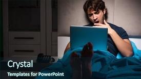  Presentation with sex - Slide deck with man working on laptop background and a  colored foreground