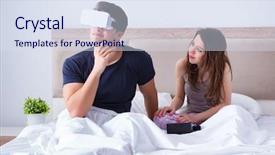  Presentation with virtual reality - Theme enhanced with film sex - wife and husband with virtual background and a  colored foreground