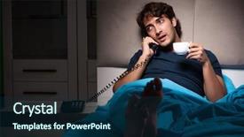  Presentation with bed - Slide deck with talking on phone in bed background and a  colored foreground